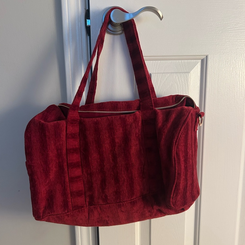 Sezane Red Corduroy Bowling Bag - Picture 2 of 3